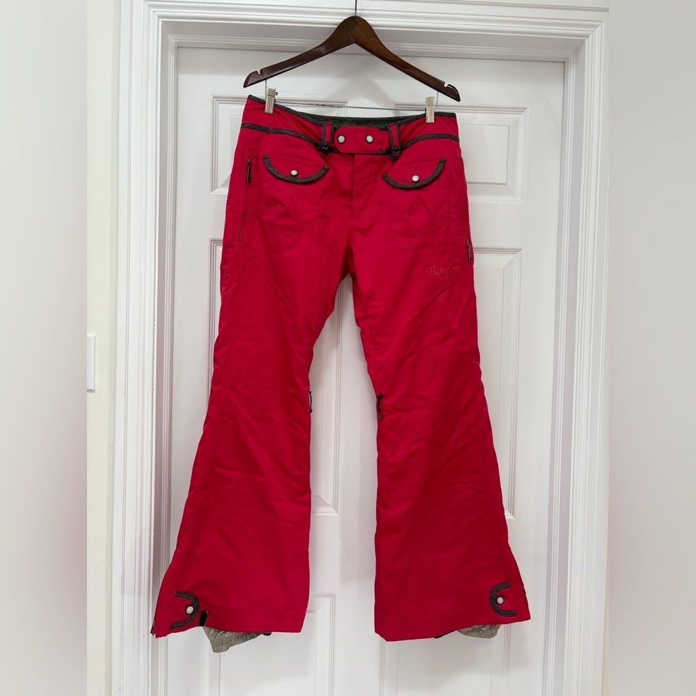 BONFIRE Snowboarding Snow Ski Pants, Indie Fit, Reddish Pink Size large